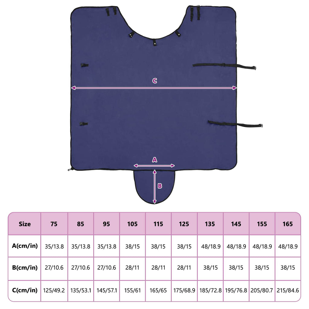 vidaXL Koc dla Koni Granatowy 115 cm Poliester