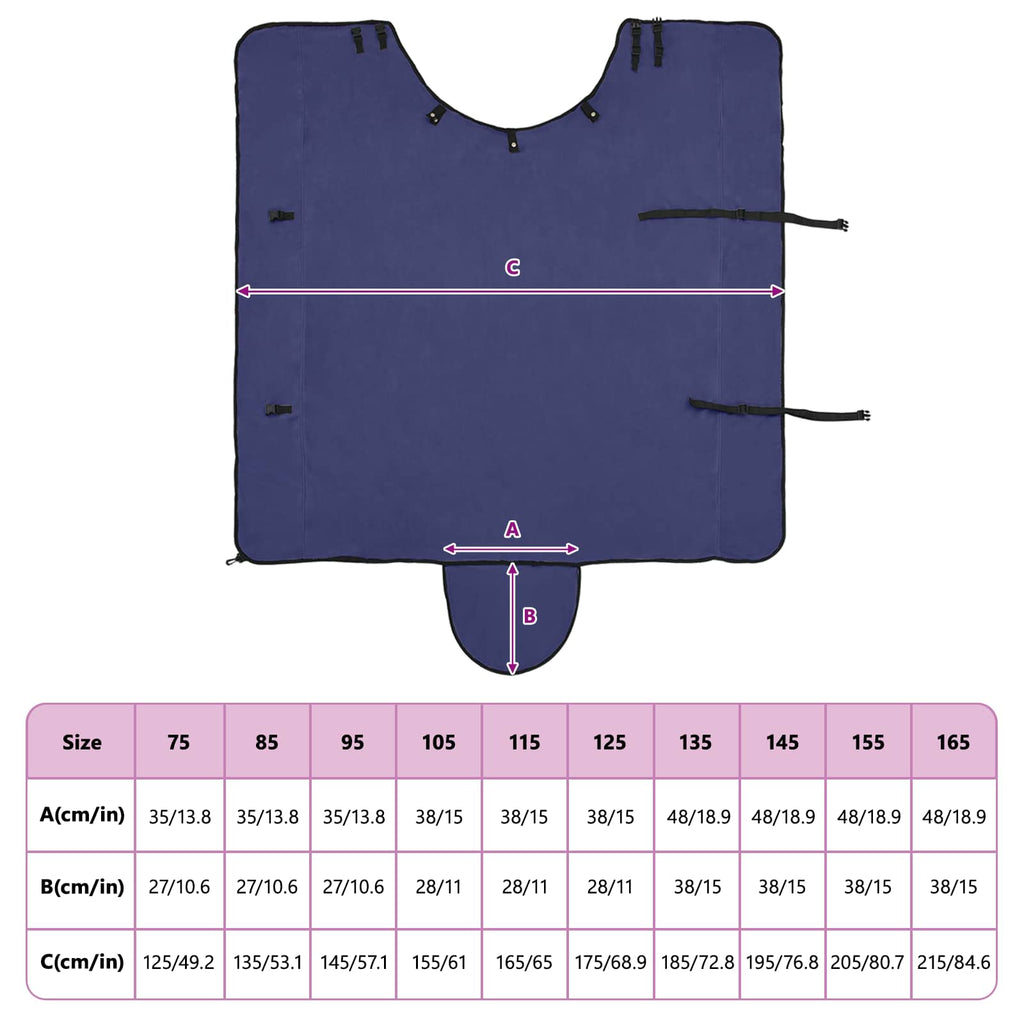 vidaXL Koc dla Koni Granatowy 145 cm Poliester