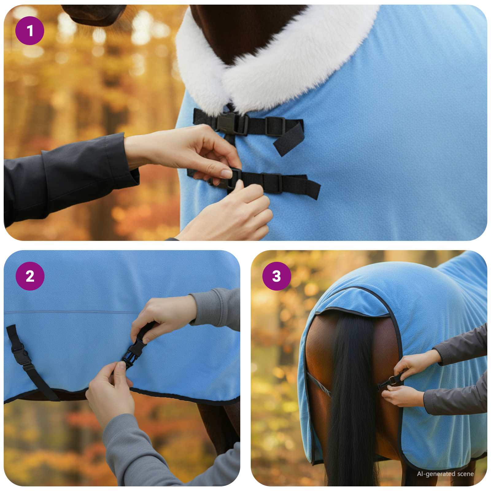 vidaXL Koc dla Koni Pełny Aqua 125 cm Polarowy fleece