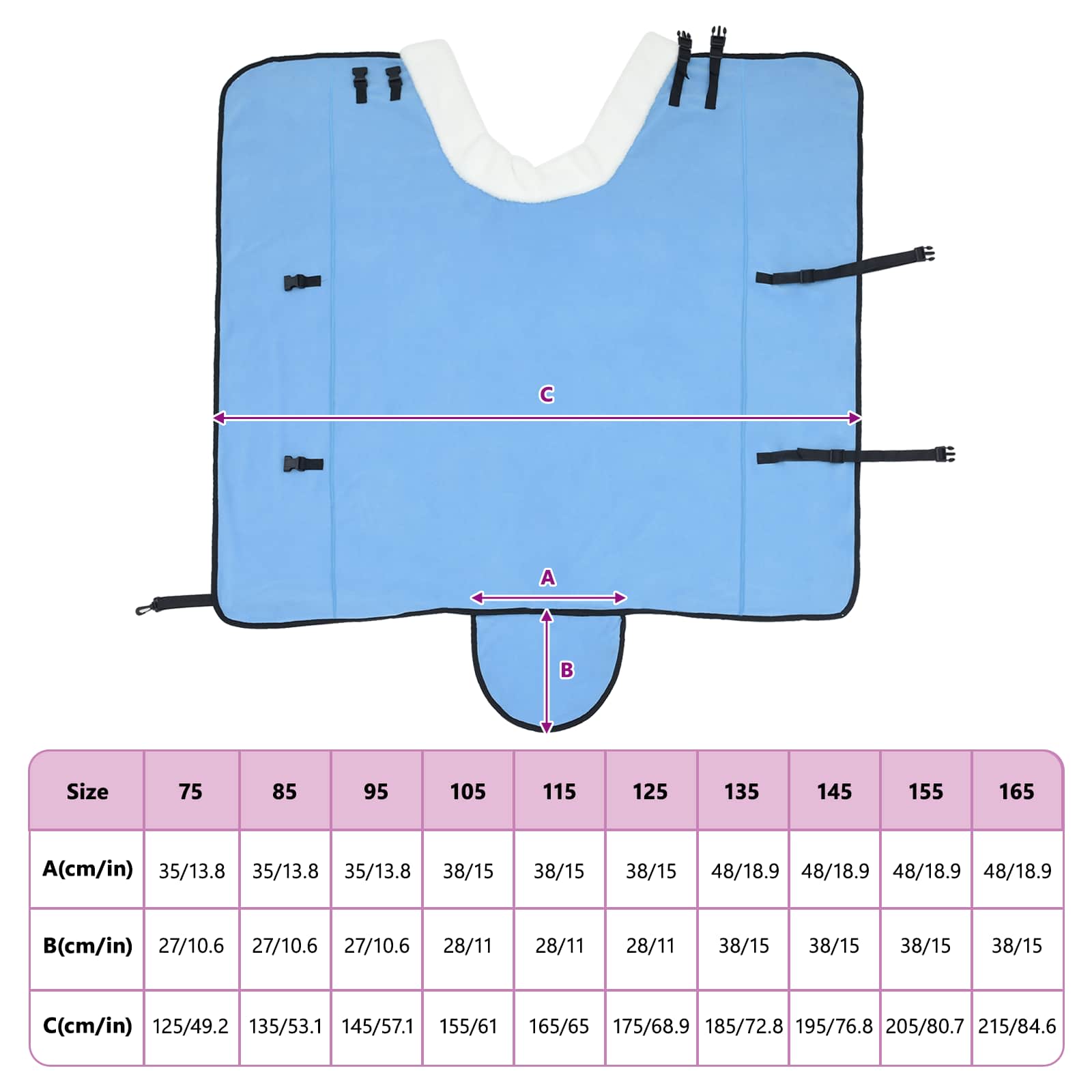 vidaXL Koc dla Koni Pełny Aqua 135 cm Polarowy fleece