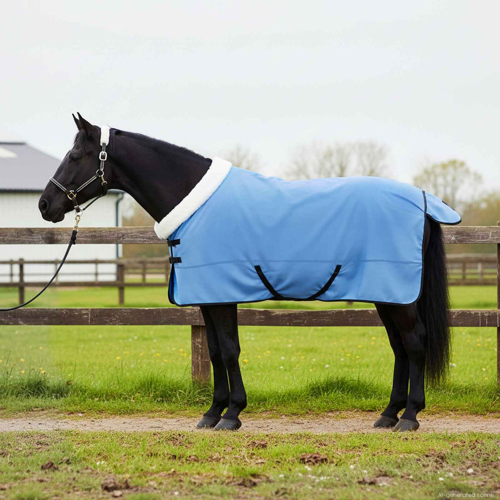 vidaXL Koc dla Koni Pełny Aqua 155 cm Polarowy fleece