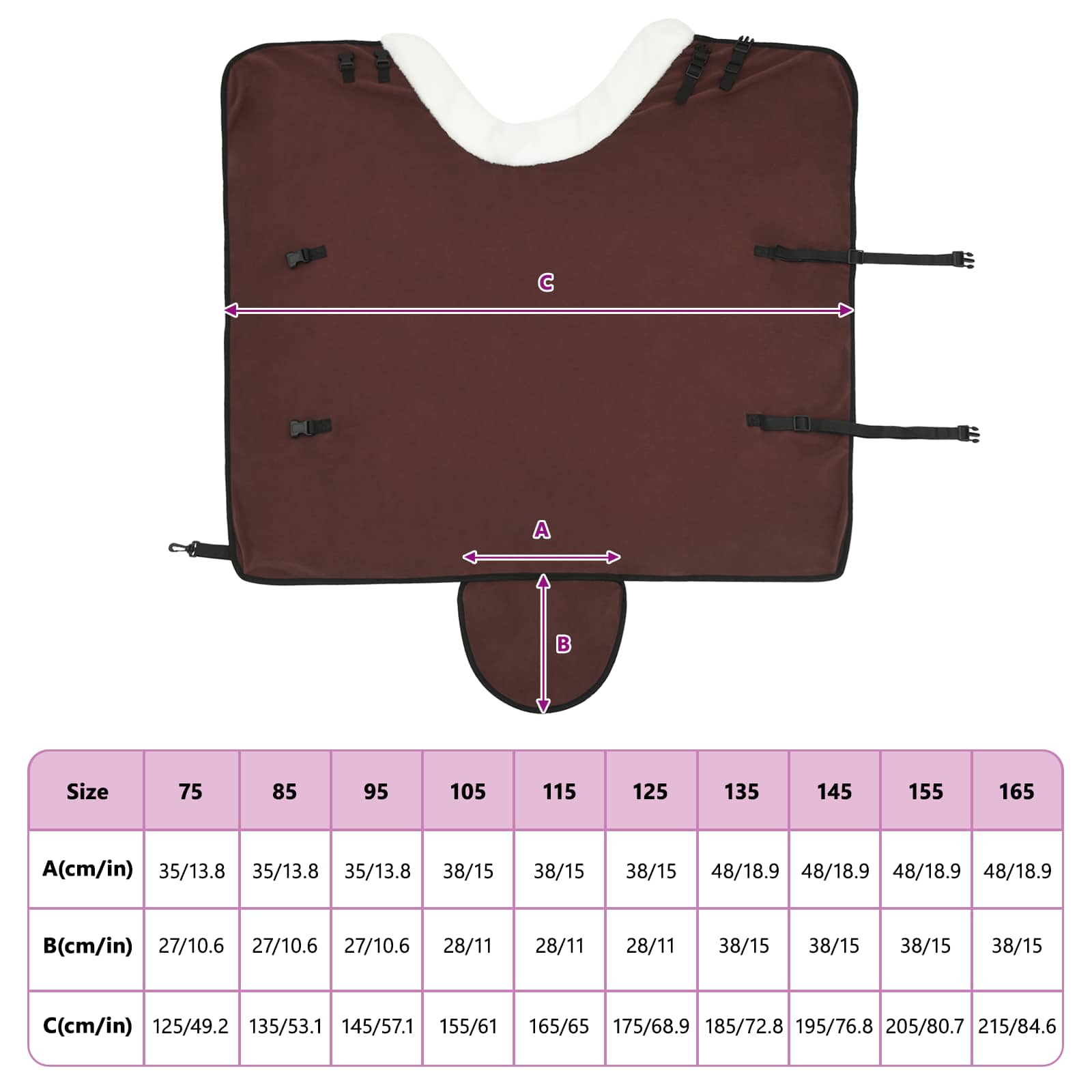 vidaXL Koc dla Koni Pełny Ciemny Brąz 75 cm Polarowy fleece