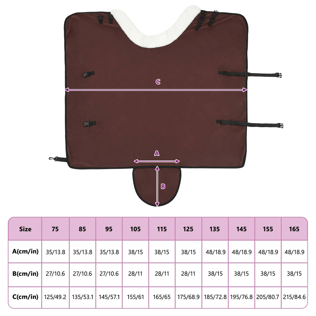vidaXL Koc dla Koni Pełny Ciemny Brąz 95 cm Polarowy fleece