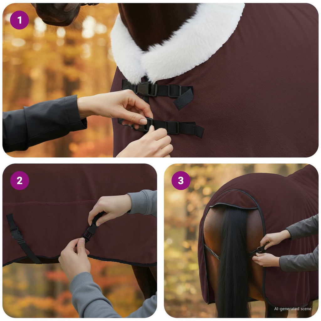 vidaXL Koc dla Koni Pełny Ciemny Brąz 135 cm Polarowy fleece