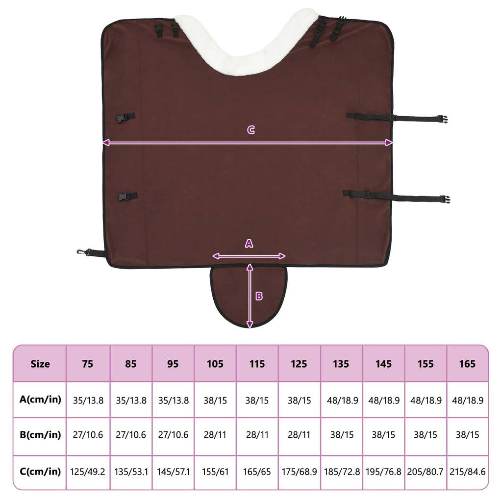 vidaXL Koc dla Koni Pełny Ciemny Brąz 165 cm Polarowy fleece