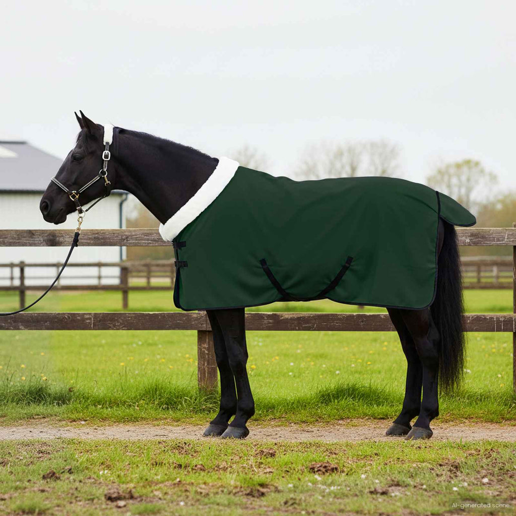 vidaXL Koc dla Koni Pełny ciemnozielony 85 cm Polarowy fleece