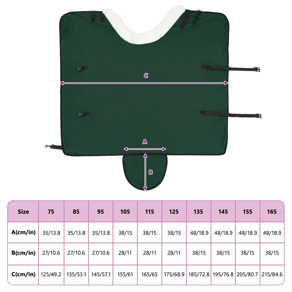 vidaXL Koc dla Koni Pełny ciemnozielony 105 cm Polarowy fleece