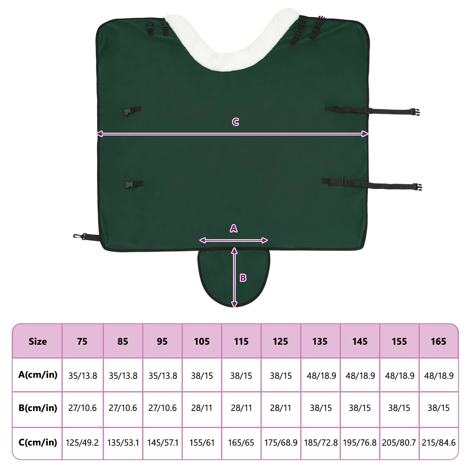 vidaXL Koc dla Koni Pełny ciemnozielony 115 cm Polarowy fleece