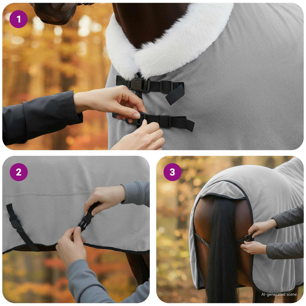 vidaXL Koc dla Koni Pełny ciemnozielony 165 cm Polarowy fleece