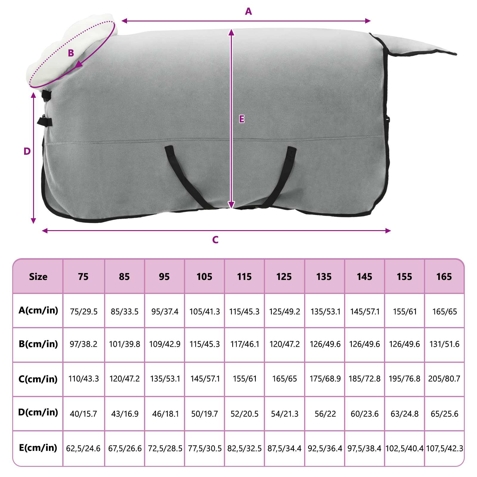 vidaXL Koc dla Koni Pełny ciemnozielony 165 cm Polarowy fleece