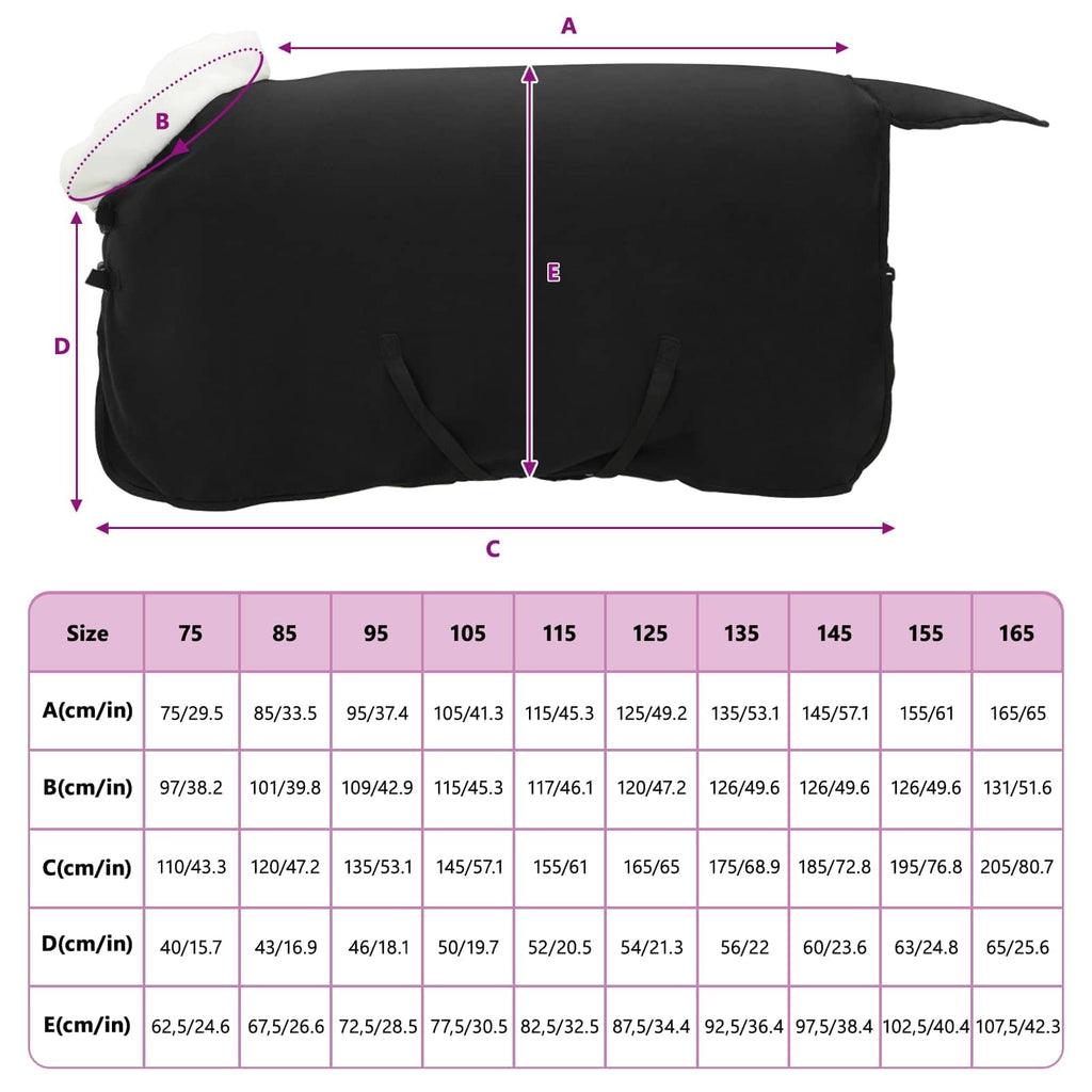 vidaXL Koc dla Koni Czarny 85 cm Polarowy fleece