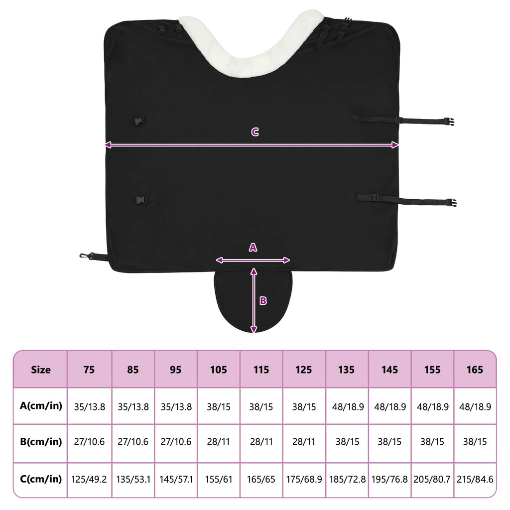 vidaXL Koc dla Koni Czarny 105 cm Polarowy fleece
