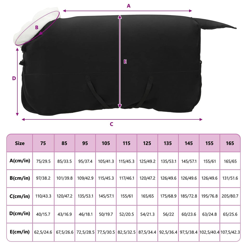 vidaXL Koc dla Koni Czarny 155 cm Polarowy fleece