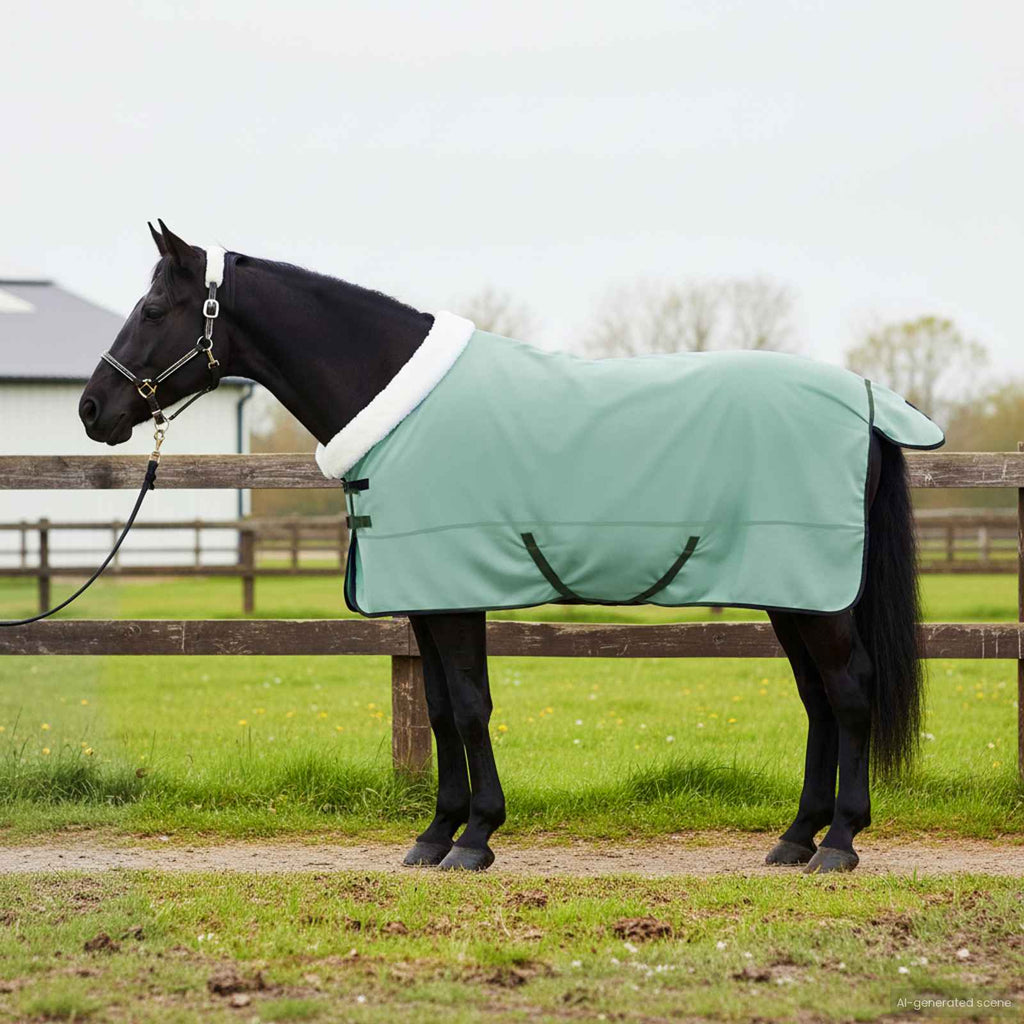 vidaXL Koc dla Koni Pełny ciemnozielony 155 cm Polarowy fleece