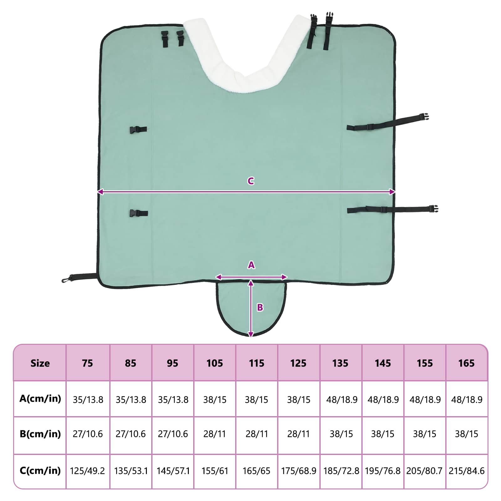 vidaXL Koc dla Koni Pełny ciemnozielony 165 cm Polarowy fleece