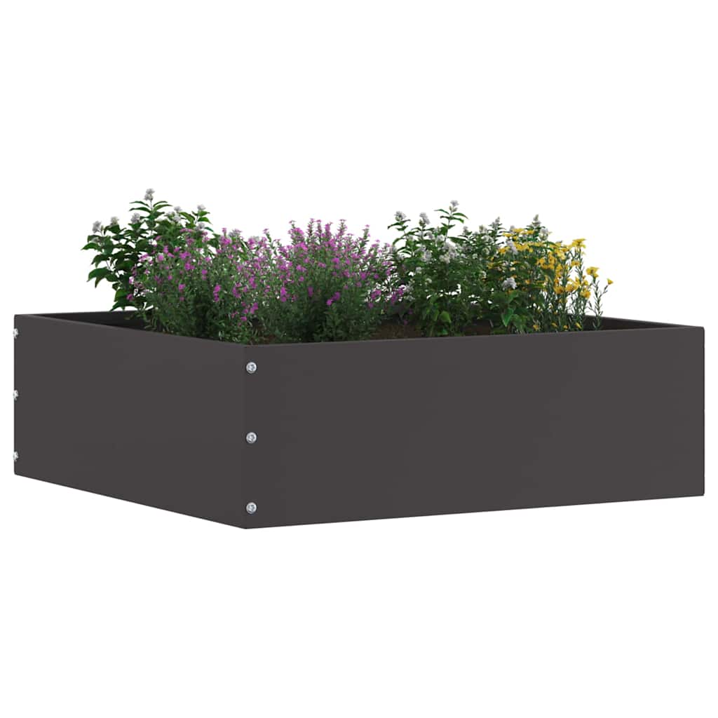 vidaXL Krawężnik do trawnika Czarny 40 x 40 x 13 cm Stal