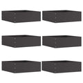 vidaXL Krawężnik do trawnika 6 pcs Czarny 40 x 40 x 13 cm Stal