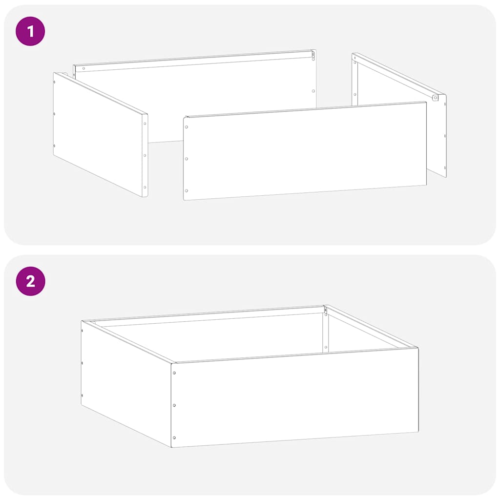 vidaXL Krawężnik do trawnika Biały 40 x 40 x 13 cm Stal