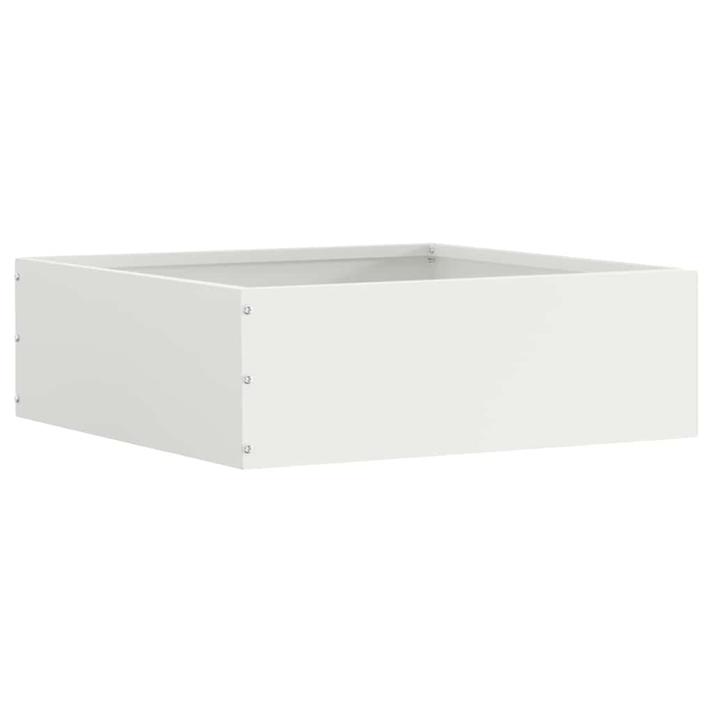vidaXL Krawężnik do trawnika Biały 40 x 40 x 13 cm Stal