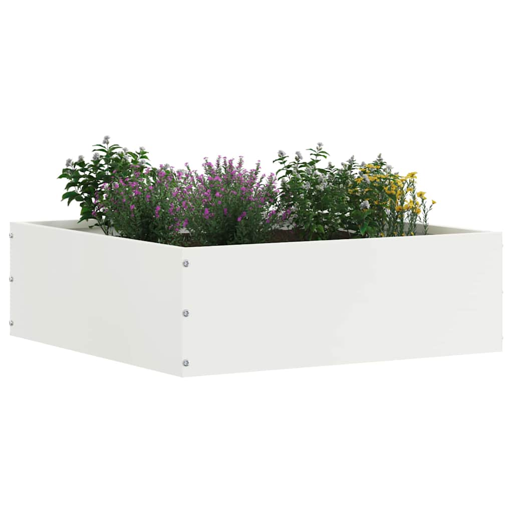 vidaXL Krawężnik do trawnika 6 pcs Biały 40 x 40 x 13 cm Stal