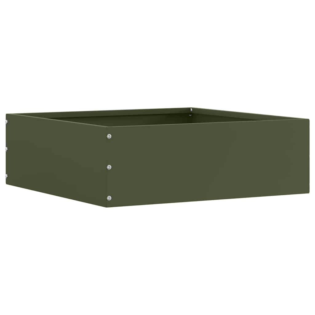 vidaXL Krawężnik do trawnika Zielony oliwkowy 40 x 40 x 13 cm Stal