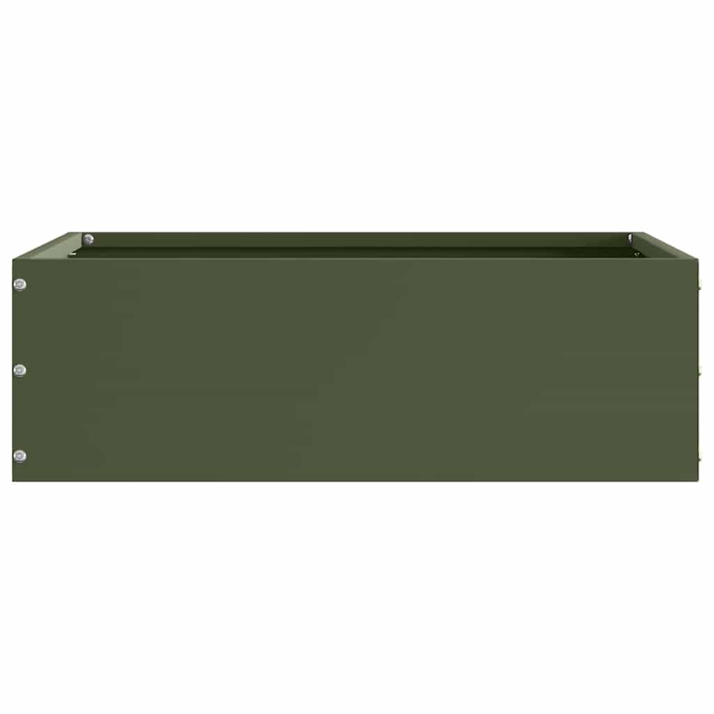 vidaXL Krawężnik do trawnika Zielony oliwkowy 40 x 40 x 13 cm Stal