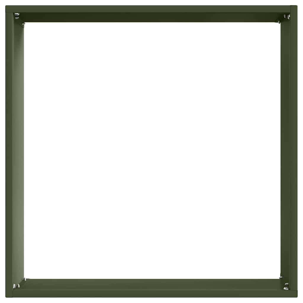 vidaXL Krawężnik do trawnika Zielony oliwkowy 40 x 40 x 13 cm Stal