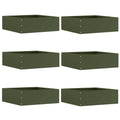 vidaXL Krawężnik do trawnika 6 pcs Zielony oliwkowy 40 x 40 x 13 cm