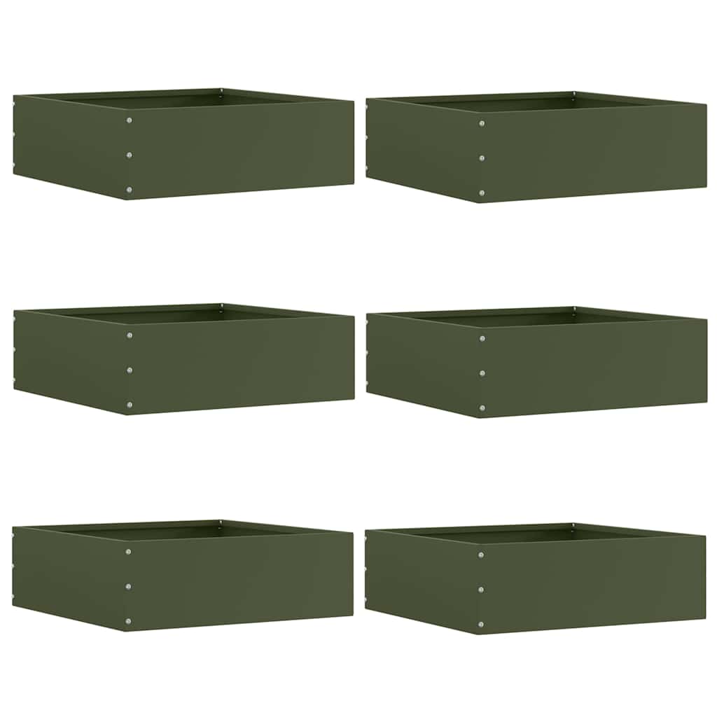 vidaXL Krawężnik do trawnika 6 pcs Zielony oliwkowy 40 x 40 x 13 cm