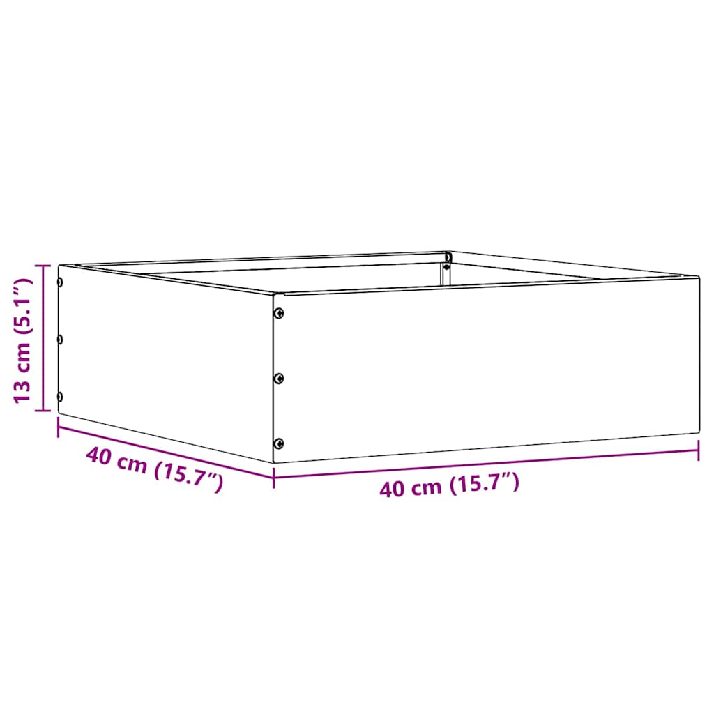 vidaXL Krawężnik do trawnika 6 pcs Srebrny 40 x 40 x 13 cm