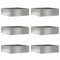 vidaXL Krawężnik do trawnika 6 pcs Srebrny 40 x 40 x 13 cm