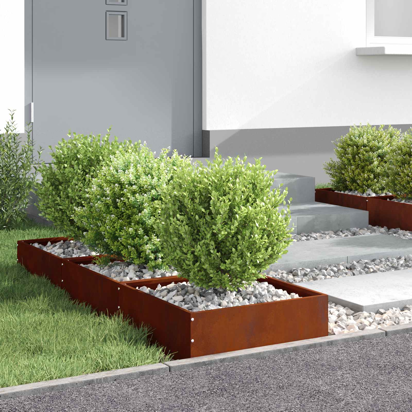 vidaXL Krawężnik do trawnika 6 pcs Rdzawy 40 x 40 x 13 cm