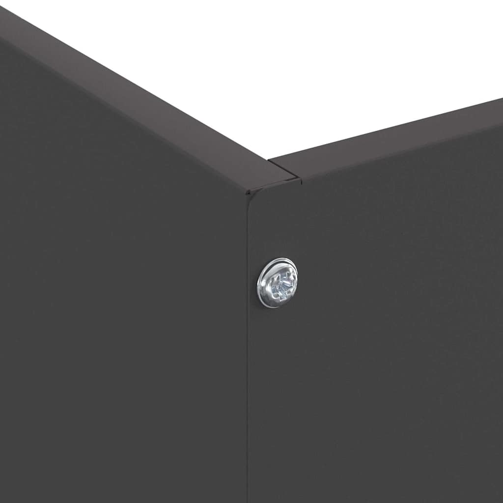 vidaXL Krawężnik do trawnika 6 pcs Czarny 50 x 50 x 13 cm Stal