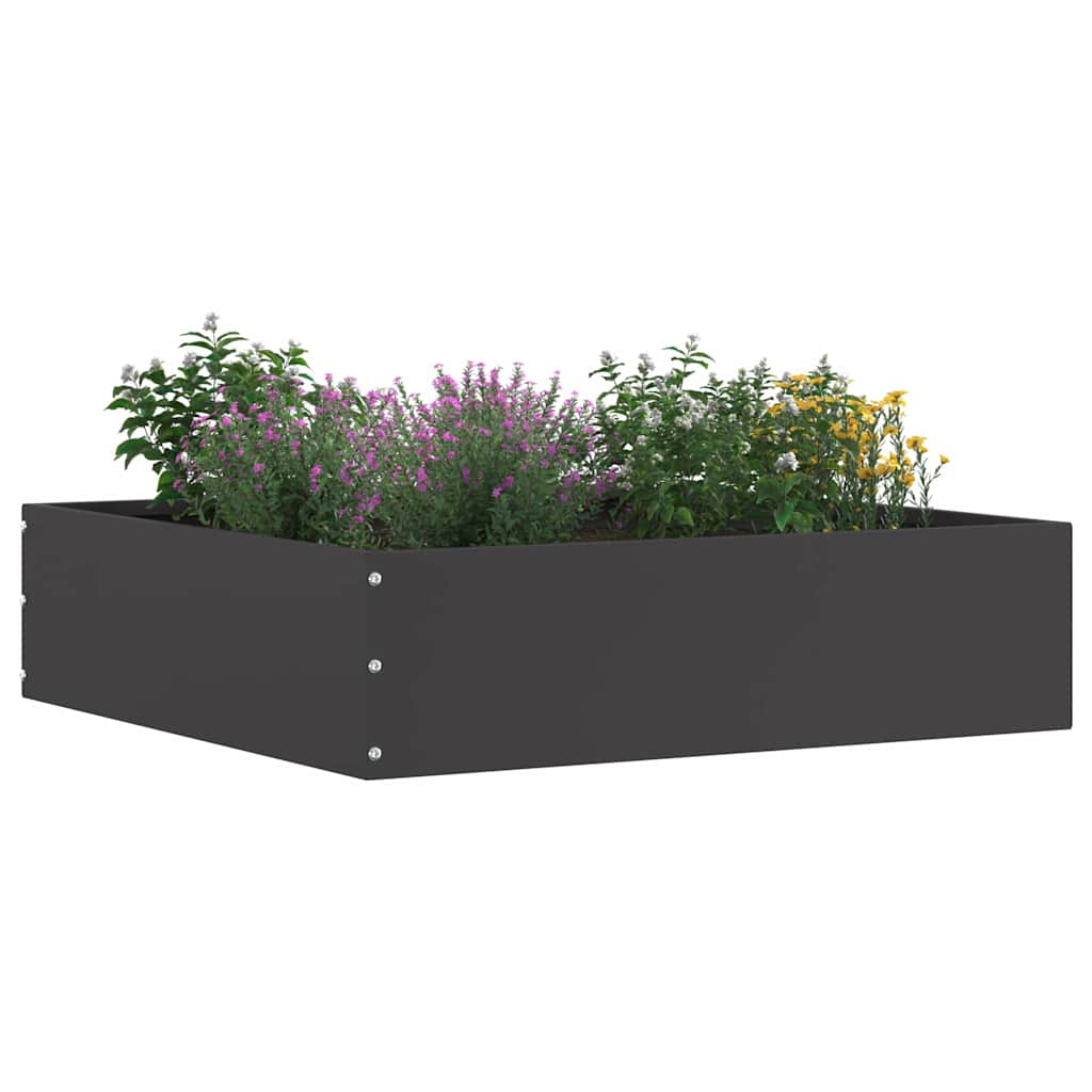 vidaXL Krawężnik do trawnika 6 pcs Czarny 50 x 50 x 13 cm Stal