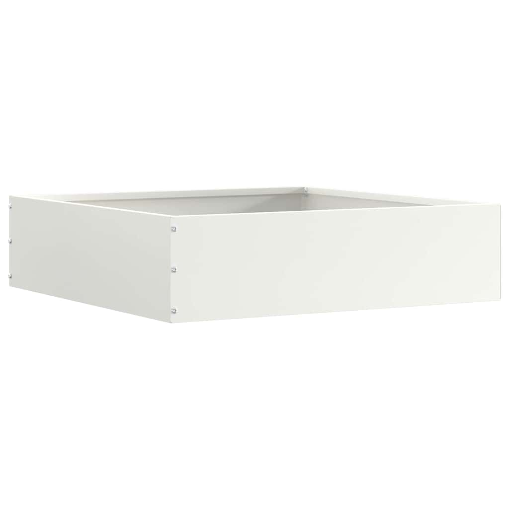 vidaXL Krawężnik do trawnika Biały 50 x 50 x 13 cm Stal