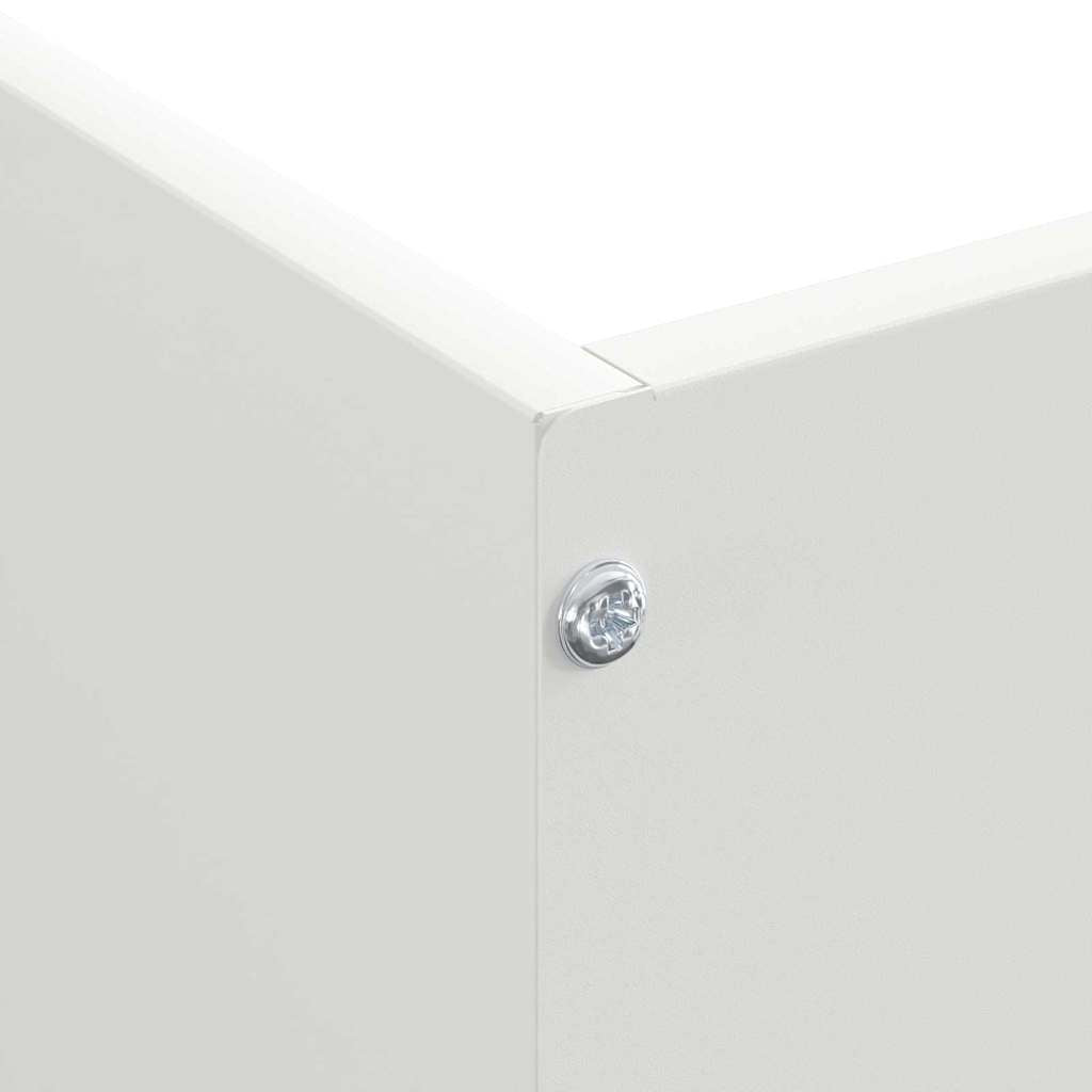 vidaXL Krawężnik do trawnika 6 pcs Biały 50 x 50 x 13 cm Stal