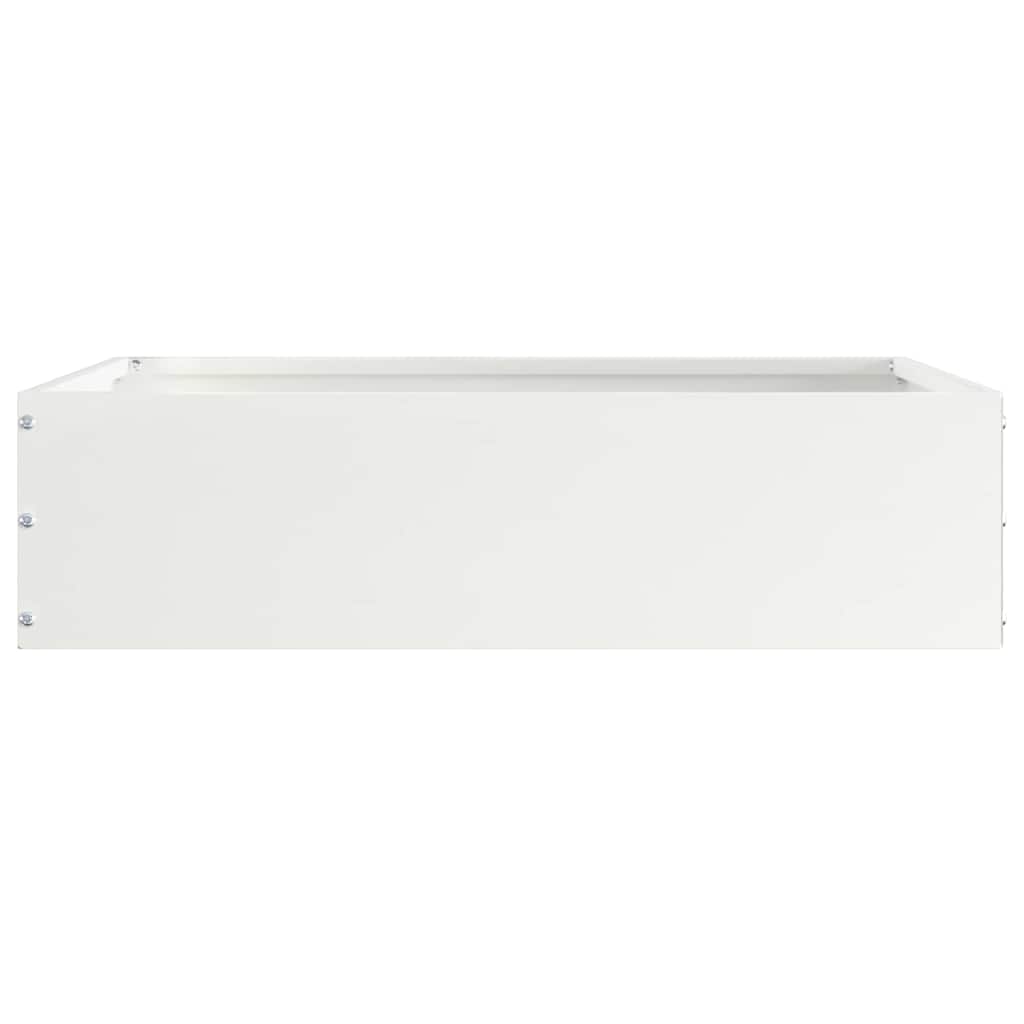 vidaXL Krawężnik do trawnika 6 pcs Biały 50 x 50 x 13 cm Stal