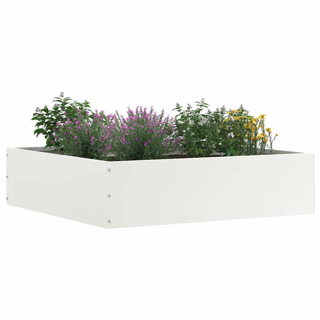vidaXL Krawężnik do trawnika 6 pcs Biały 50 x 50 x 13 cm Stal
