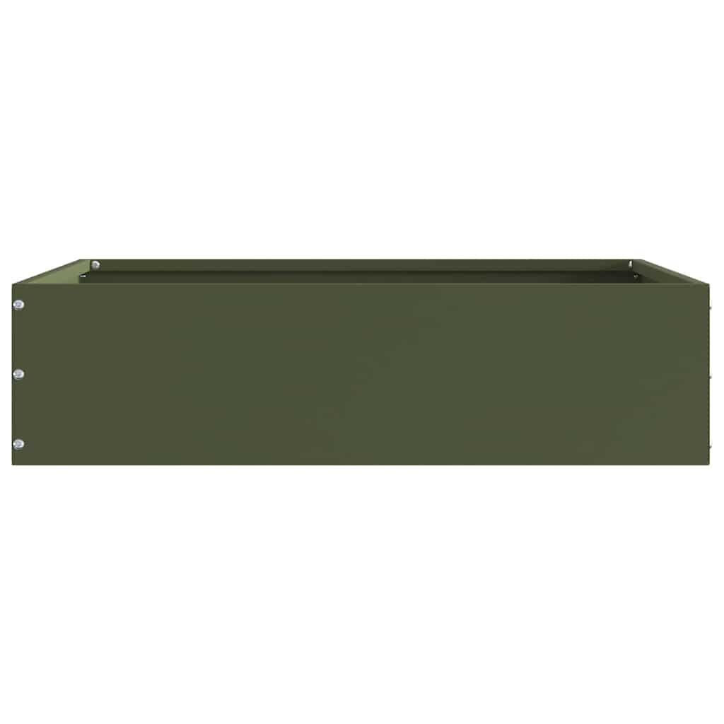 vidaXL Krawężnik do trawnika oliwkowy 50 x 50 x 13 cm Stal