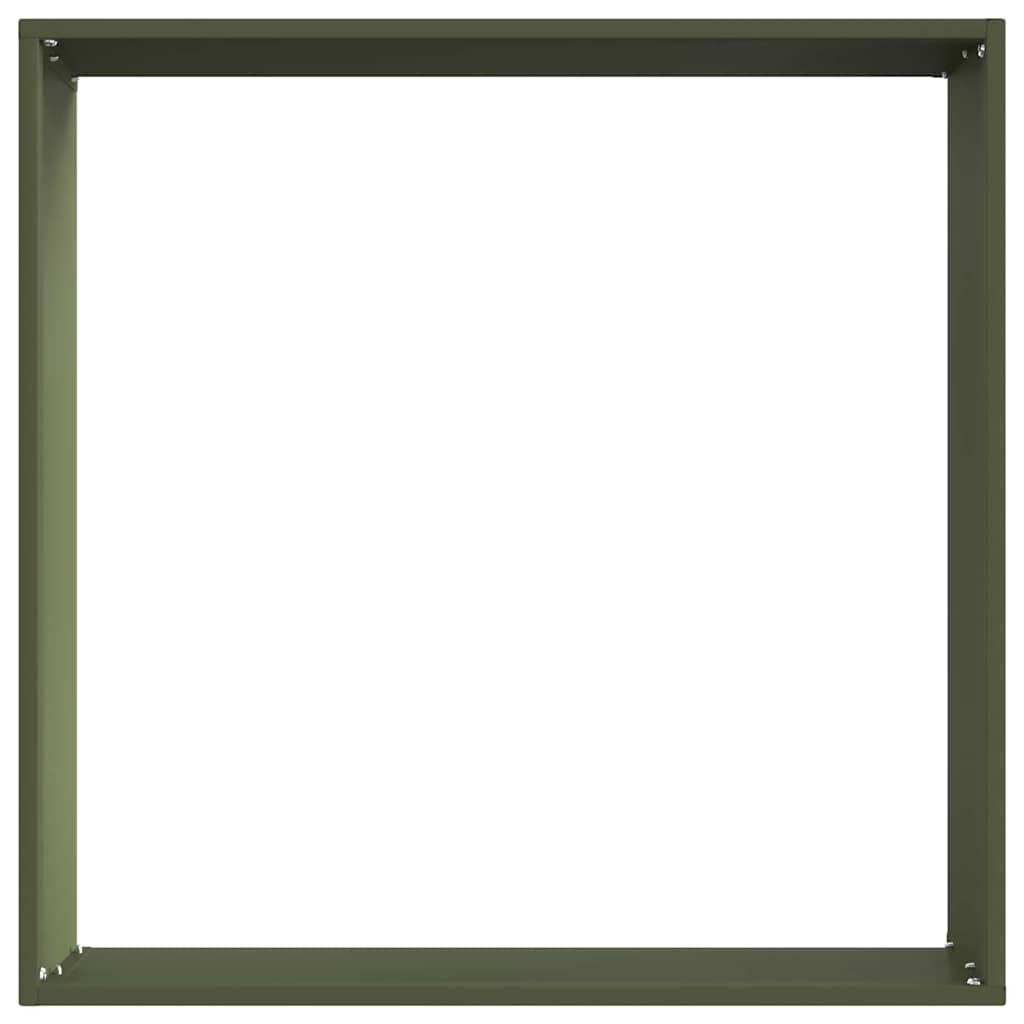 vidaXL Krawężnik do trawnika oliwkowy 50 x 50 x 13 cm Stal