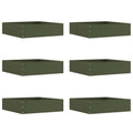 vidaXL Krawężnik do trawnika 6 pcs Zielony oliwkowy 50 x 50 x 13 cm