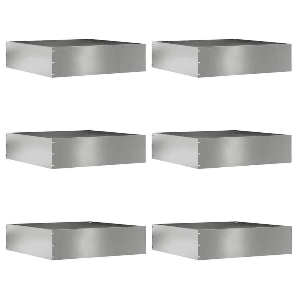 vidaXL Krawężnik do trawnika 6 pcs Srebrny 50 x 50 x 13 cm