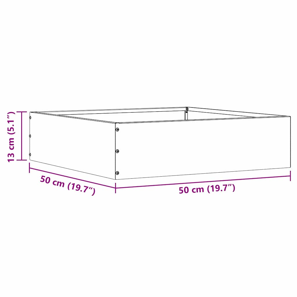 vidaXL Krawężnik do trawnika 6 pcs Srebrny 50 x 50 x 13 cm