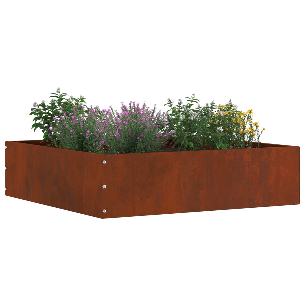 vidaXL Krawężnik do trawnika Rdzawy 50 x 50 x 13 cm