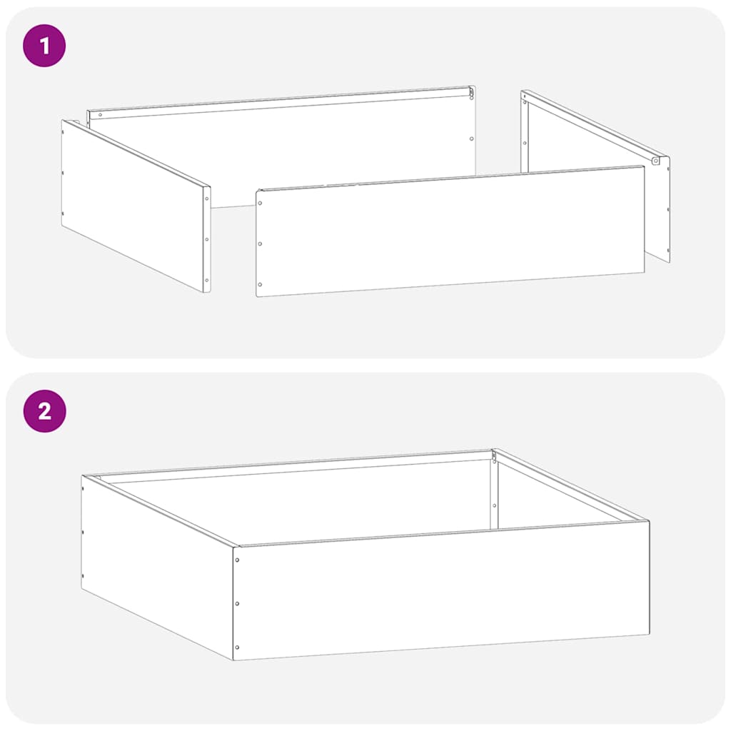 vidaXL Krawężnik do trawnika 6 pcs Rdzawy 50 x 50 x 13 cm