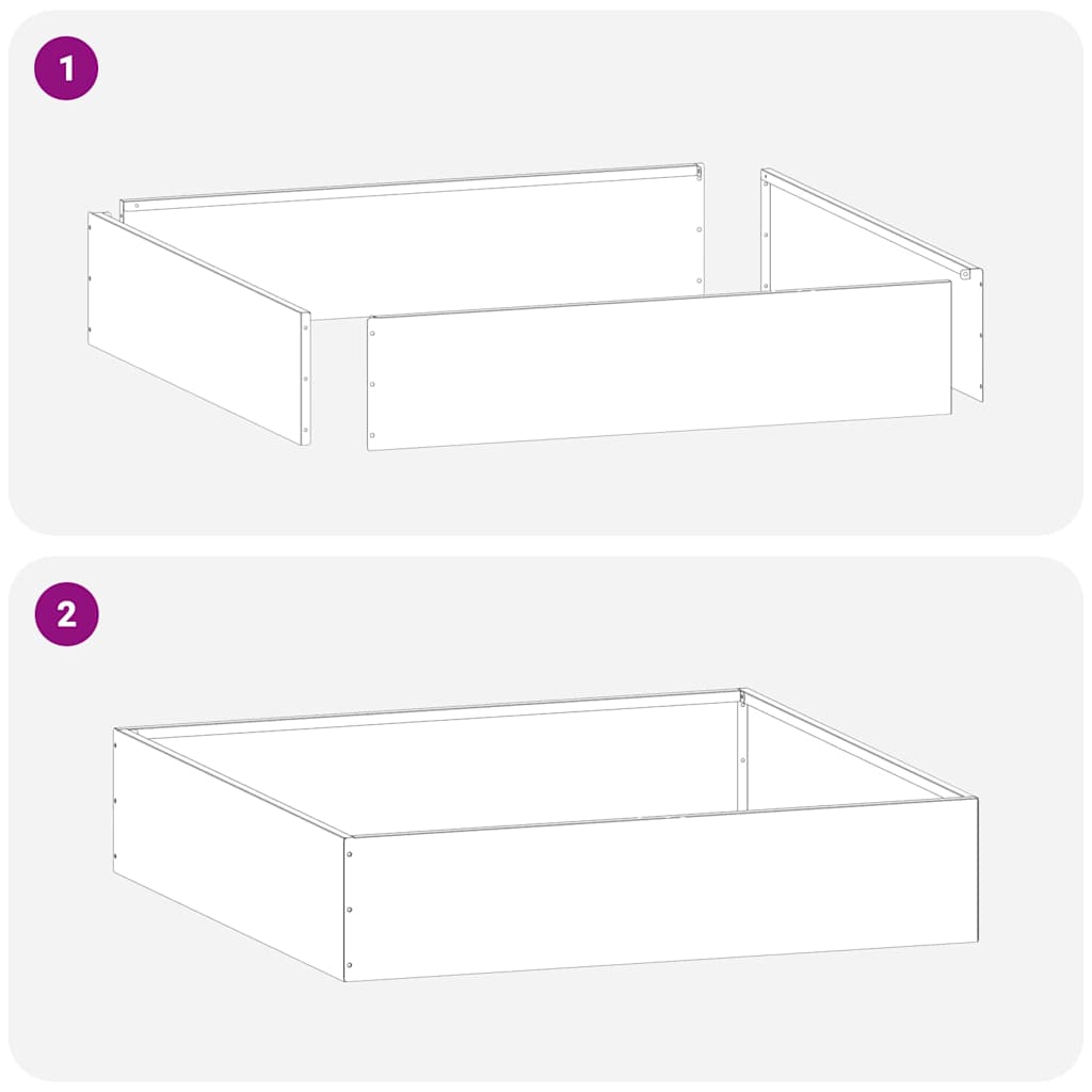 vidaXL Krawężnik do trawnika Czarny 60 x 60 x 13 cm Stal