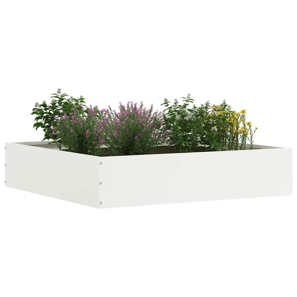vidaXL Krawężnik do trawnika Biały 60 x 60 x 13 cm Stal