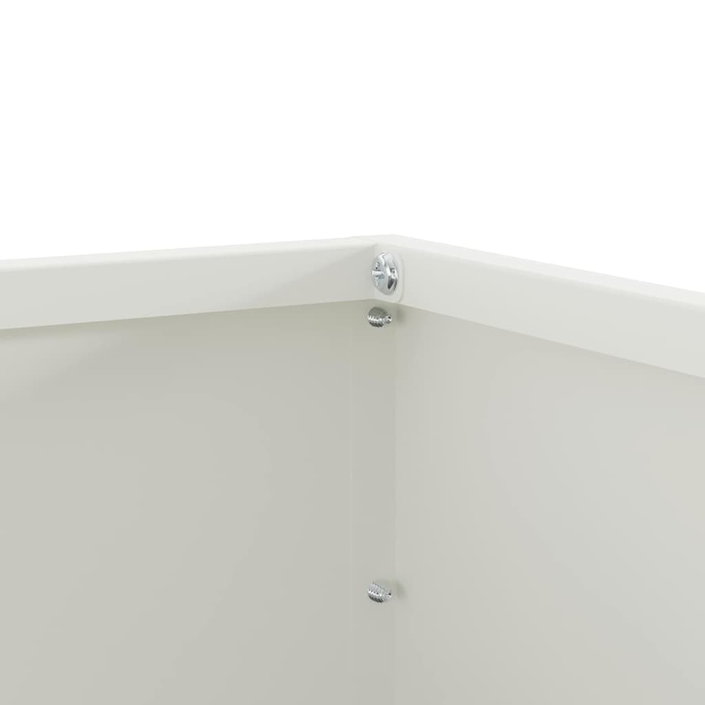 vidaXL Krawężnik do trawnika 6 pcs Biały 60 x 60 x 13 cm Stal