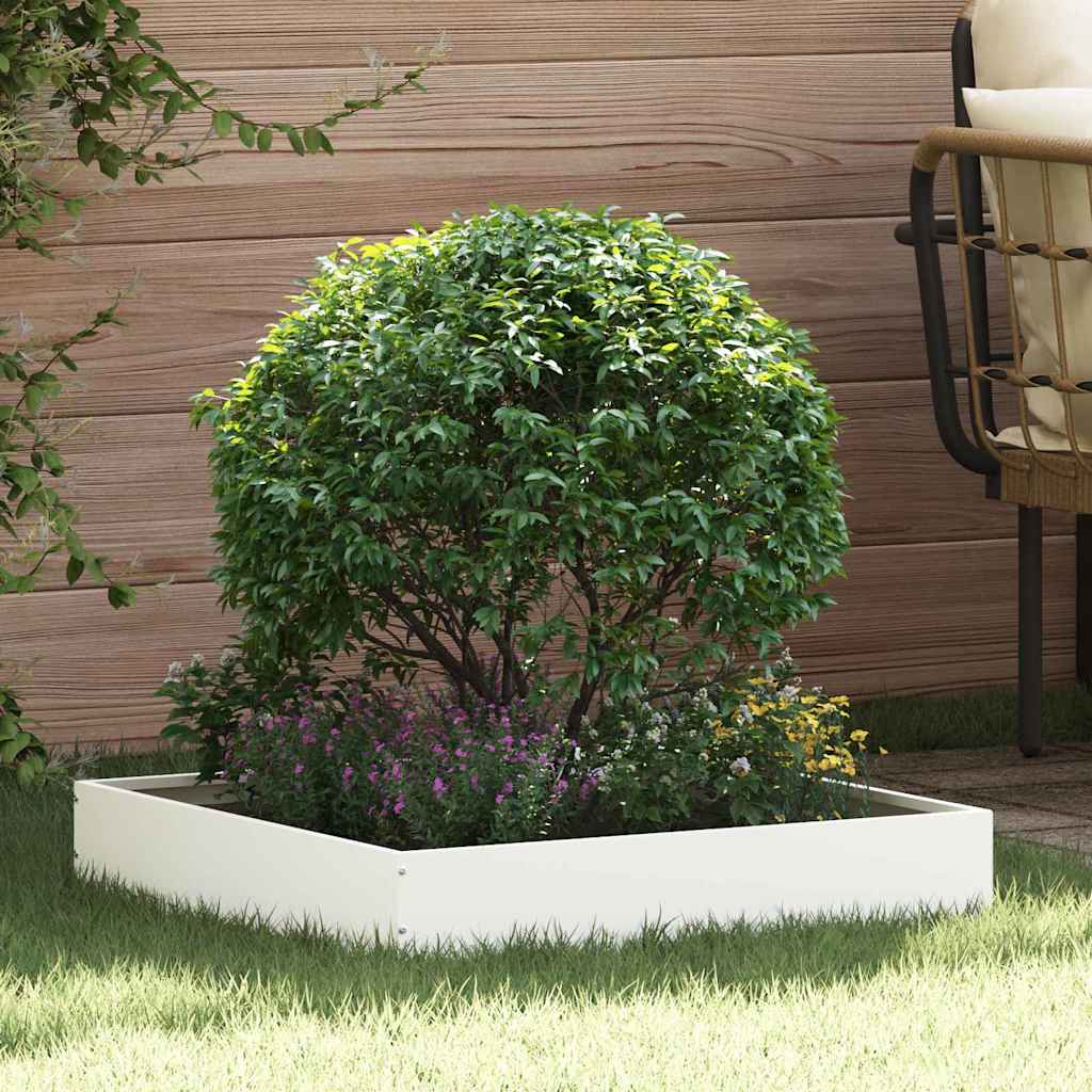 vidaXL Krawężnik do trawnika 6 pcs Biały 60 x 60 x 13 cm Stal