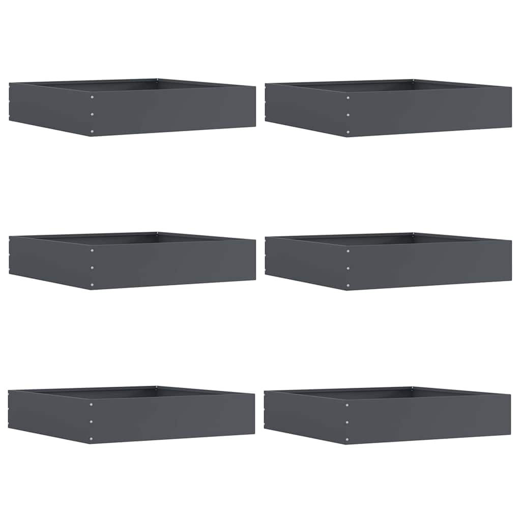 vidaXL Krawężnik do trawnika 6 pcs Antracyt 60 x 60 x 13 cm Stal
